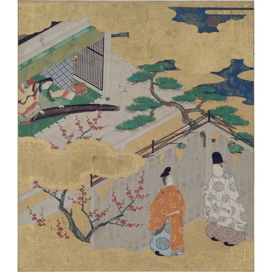 土佐光吉「源氏物語絵色紙帖　末摘花」