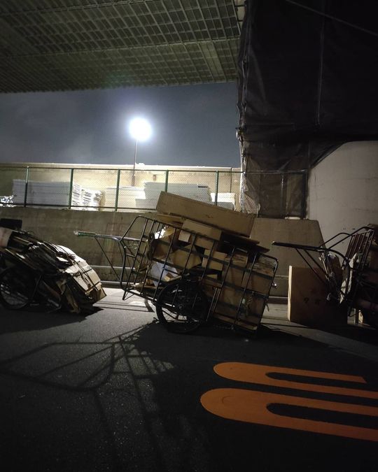 少数派だが古紙回収をしているホームレスもいる