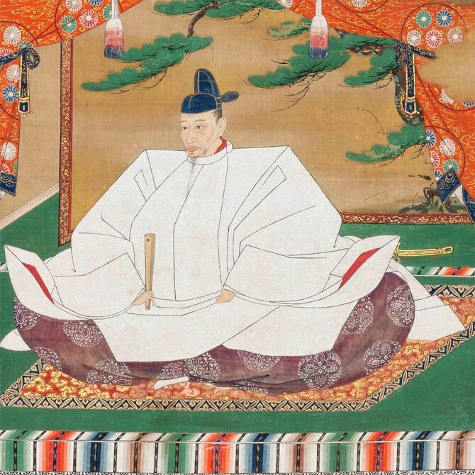 豊臣秀吉像（重要文化財・一部）。慶長3年（1598年）賛 京都・高台寺蔵。