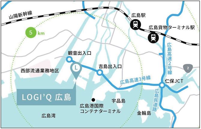 「LOGI’Q広島」の地図