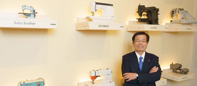 創業110年余り。ミシンの修理業がスタート、1932年に始まった家庭用ミシン事業は、工業用ミシンとともに現在へと受け継がれている事業。ブラザーミュージアムにて。