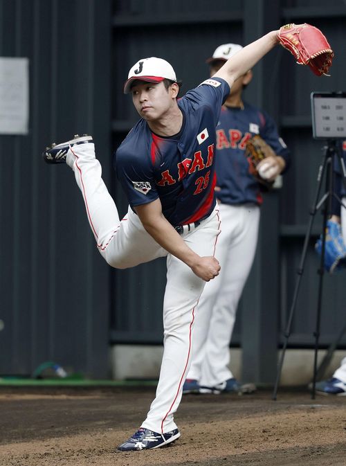 ブルペンの種市 WBC日本代表キャンプ