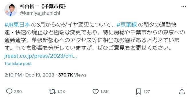 参考：千葉市長ポスト