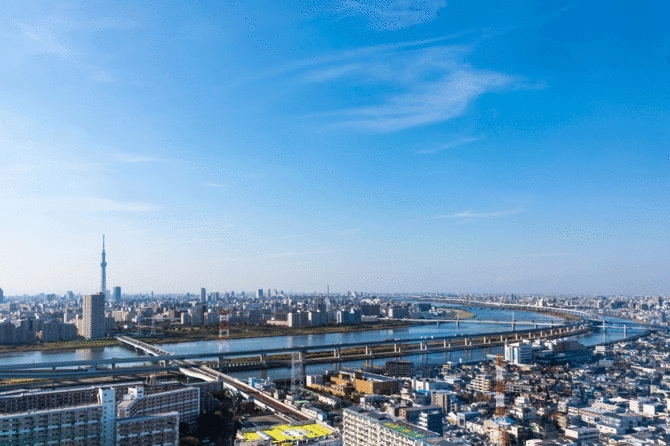 スカイツリーと街並み