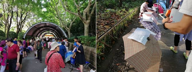 中国で開催されている「青空婚活市場」の様子