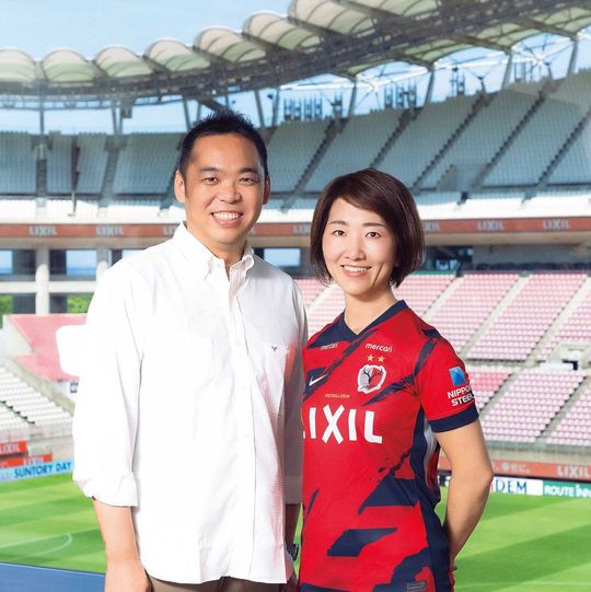 鹿島アントラーズの本拠地・メルカリスタジアムにて。