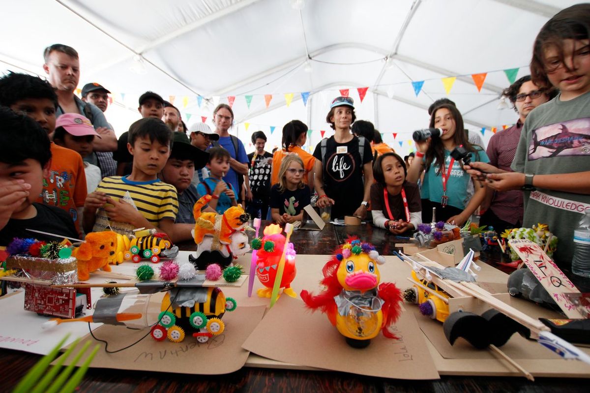米国で開催したミニ大会。工作好きの子供の参加者が多く集まった
