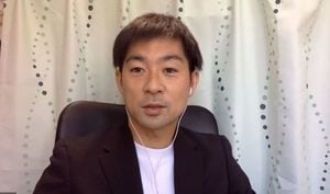 オンラインでインタビューに答える庄子寛之さん