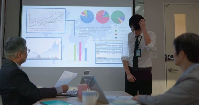 プレゼンで困る社員