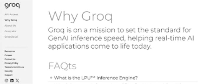 【画像6】Groq公式HPより