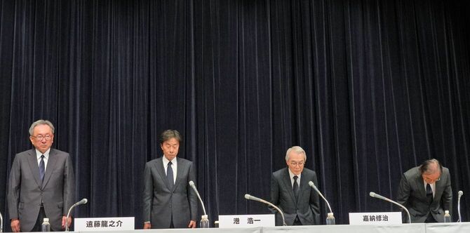 1月27日、港社長らが辞任を発表したフジテレビの会見