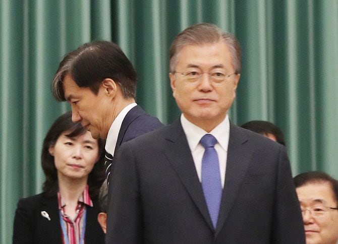 チョ・グク氏と文在寅大統領