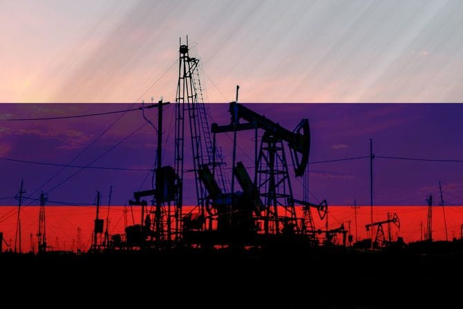 ロシア国旗とロシアのリグ