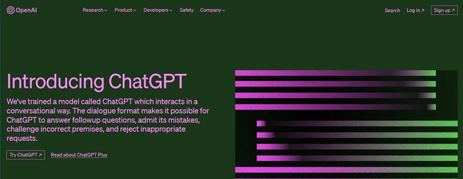 OpenAI社「Introducing ChatGPT」ページより