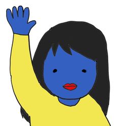 笛美さんの自画像。森前会長発言の後、笛美さんはツイッターで、「わきまえない笛美」を名乗っている＝笛美さん提供