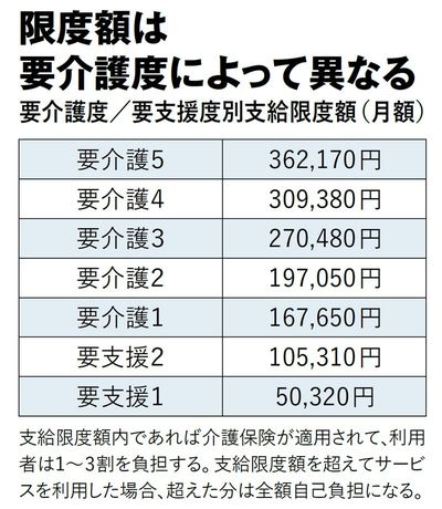 【図表】限度額は要介護度によって異なる