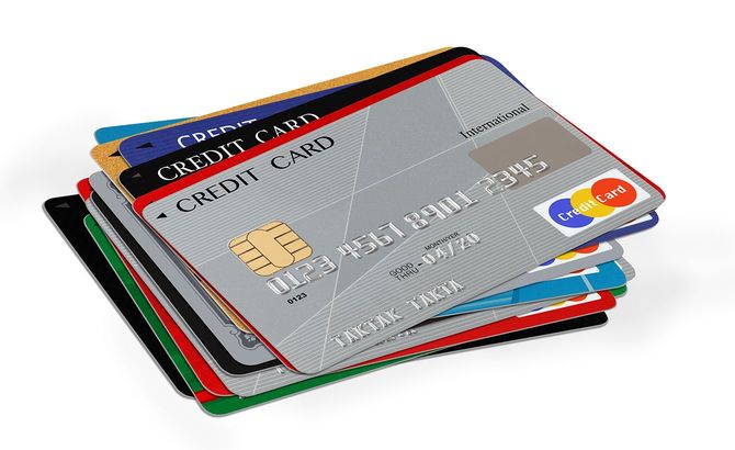 クレジットカードのスタック、ホワイト