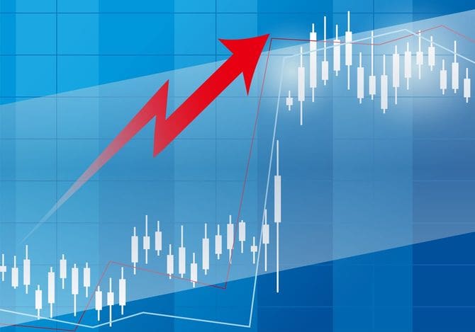 上昇する金融市場チャートのイメージ図