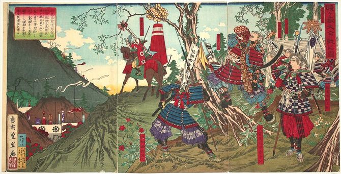 歌川豊宣『賤ヶ嶽大合戦の図』賤ヶ岳の戦いの錦絵