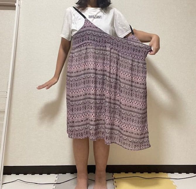 メイン写真のBeforeで着ていたワンピース。今ではブカブカに！