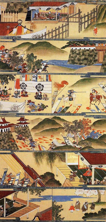 織田信長による大坂の石山本願寺攻めを描く「石山合戦絵伝 第一幅」