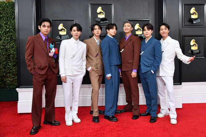 韓国の男性音楽グループ「BTS」＝2022年4月3日、米ラスベガス