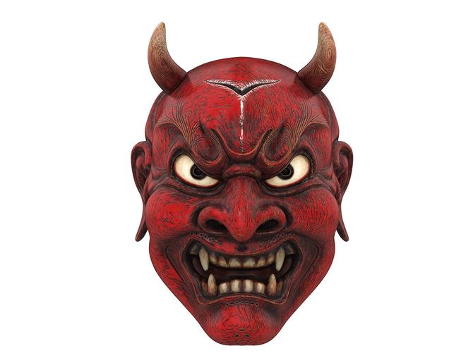 赤い日本のマスク