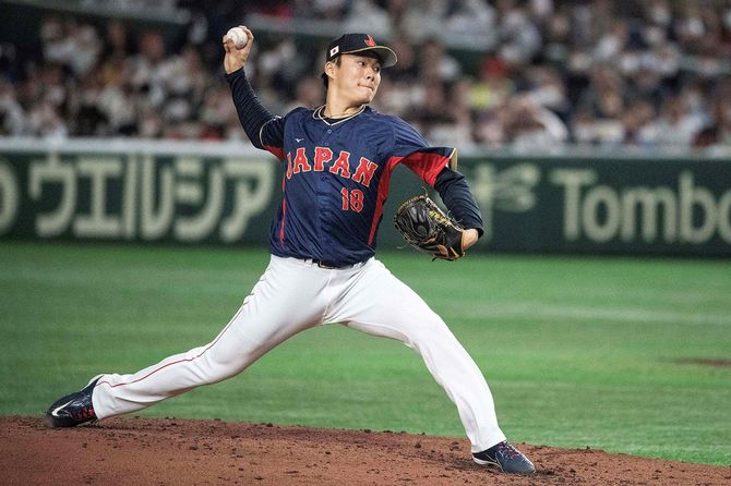 豪州戦に先発した山本由伸＝2023年3月12日、東京ドーム