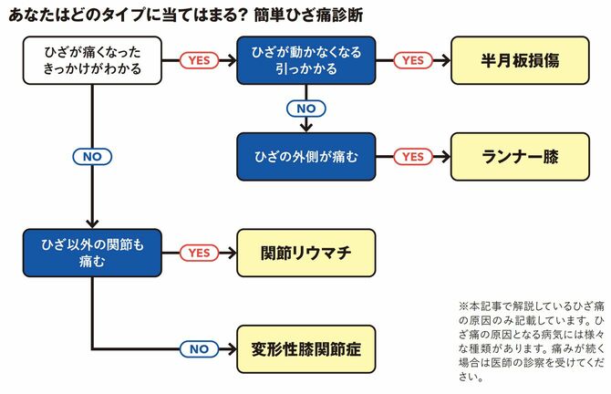 【図表】あなたはどのタイプに当てはまる？　簡単ひざ痛診断