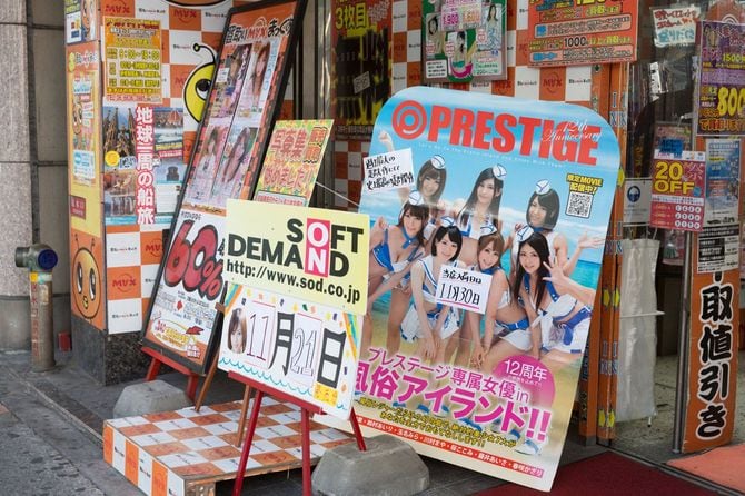 2013年11月28日、大阪の日本橋にあるアダルトビデオショップ