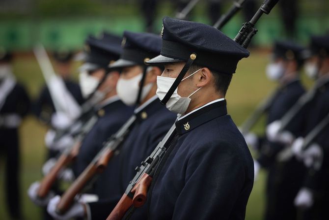 2021年4月5日、横須賀市で行われた防衛大学校入校式