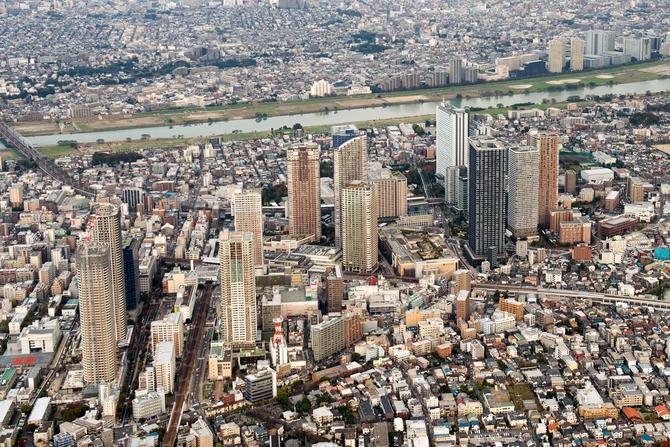 2017年11月2日、高層マンションが立つ武蔵小杉（神奈川県川崎市）