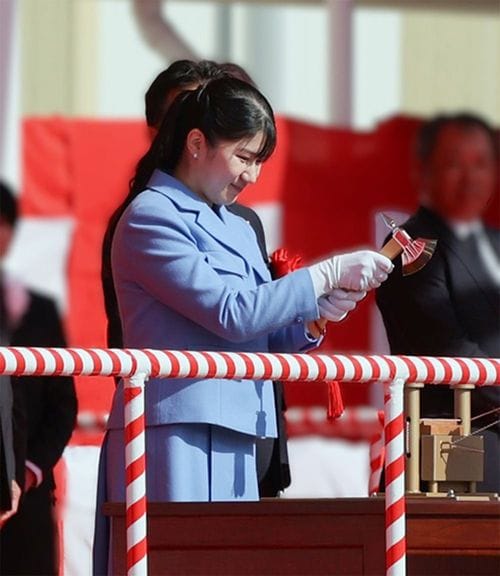 2025年3月19日、笑顔の愛子さま(海洋研究開発機構の北極域研究船「みらいII」の進水式にて)