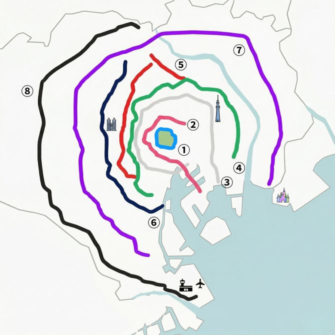 計画された東京の環状道路