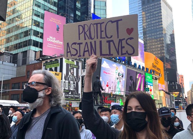 ＃Stop Asian Hateのデモ