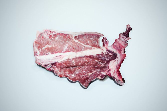 アメリカの形の牛肉