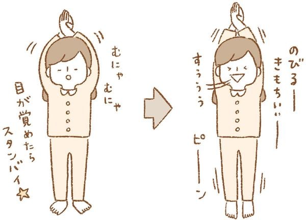 朝、シャキッと起きる「寝たままストレッチ」