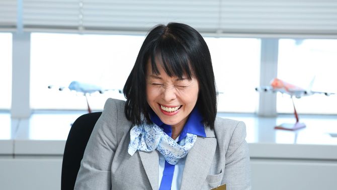 全日本空輸（ANA）客室乗務員の小俣利恵子さん