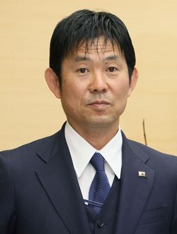 2022年12月8日、首相官邸で岸田首相と会談した2022年カタールワールドカップ日本代表監督の森保一氏（肩書は当時）