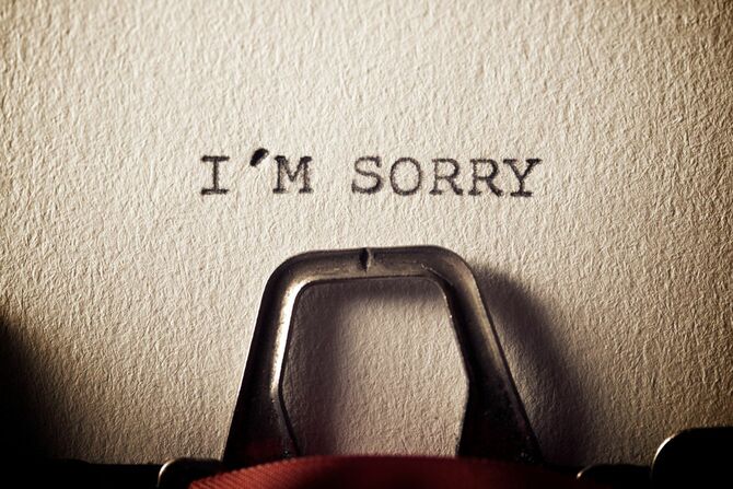 タイプライターで打たれた「I'm sorry」の文字