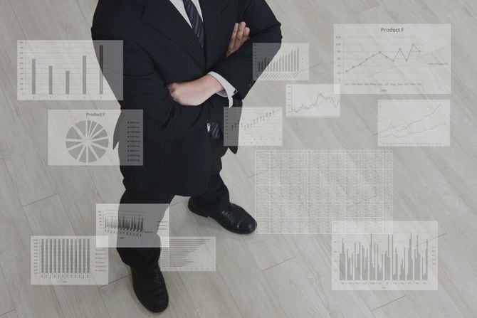 ビジネスチャートとグラフ画面を使用したビジネスマンの分析