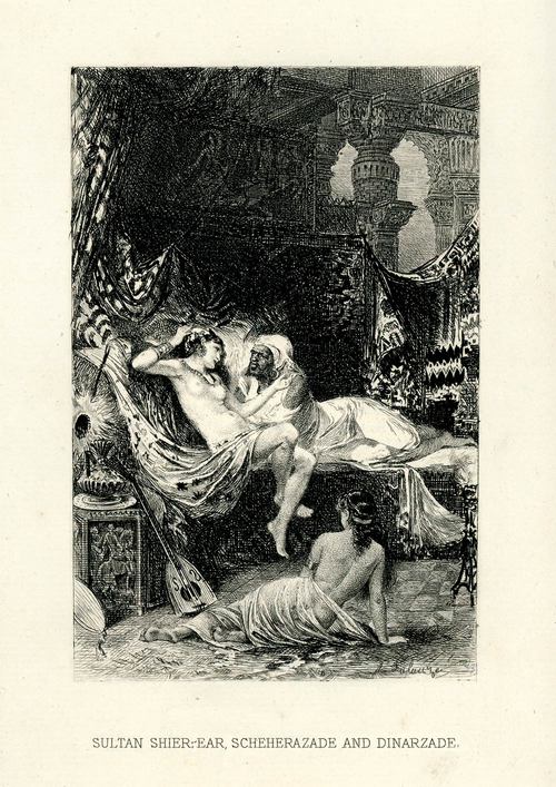 スルタンと女性たちのイラスト