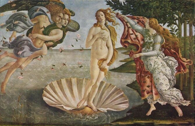 イタリア・ルネッサンスの巨匠ボッティチェッリの『ヴィーナスの誕生』