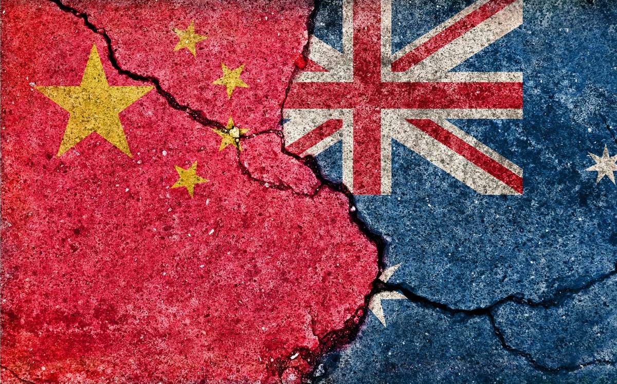 中国とオーストラリアの国旗