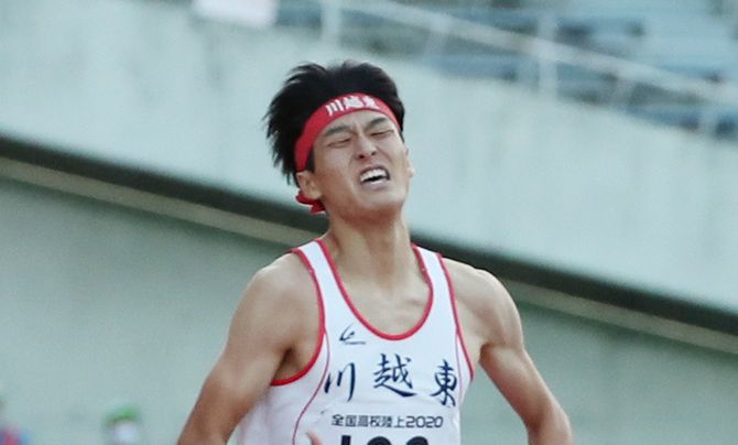 埼玉・川越東高校3年時、全国高校陸上で男子400メートル優勝した友田真隆さん