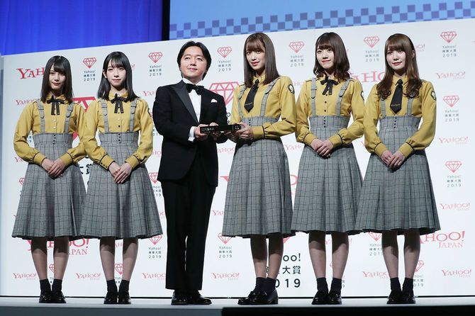 「Yahoo!検索大賞2019」アイドル部門賞に決まった日向坂46のメンバーら＝2019年12月4日、東京都港区