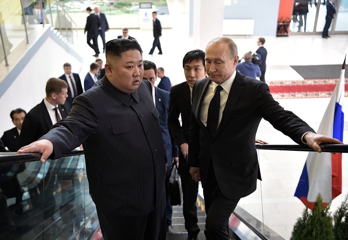 2019年4月25日、ロシアのプーチン大統領と金正恩国務委員長の会談。ウラジオストクにて