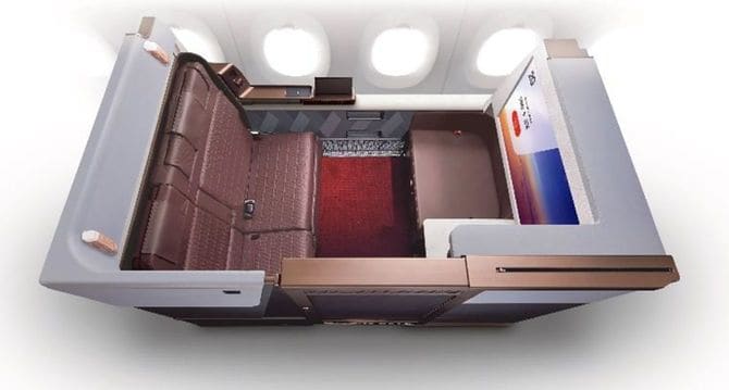 プライバシーが保たれ環境性能の高いファーストクラスの新座席。