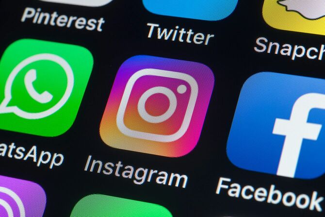 インスタグラムなどのSNSアプリのアイコン