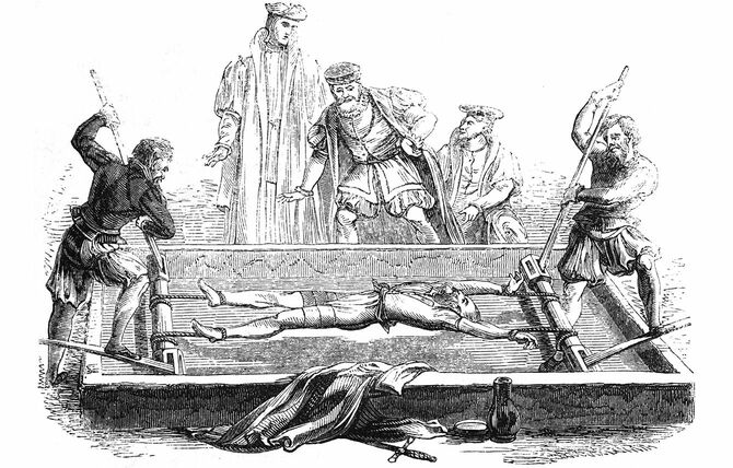 16世紀のイギリスの拷問のイラスト